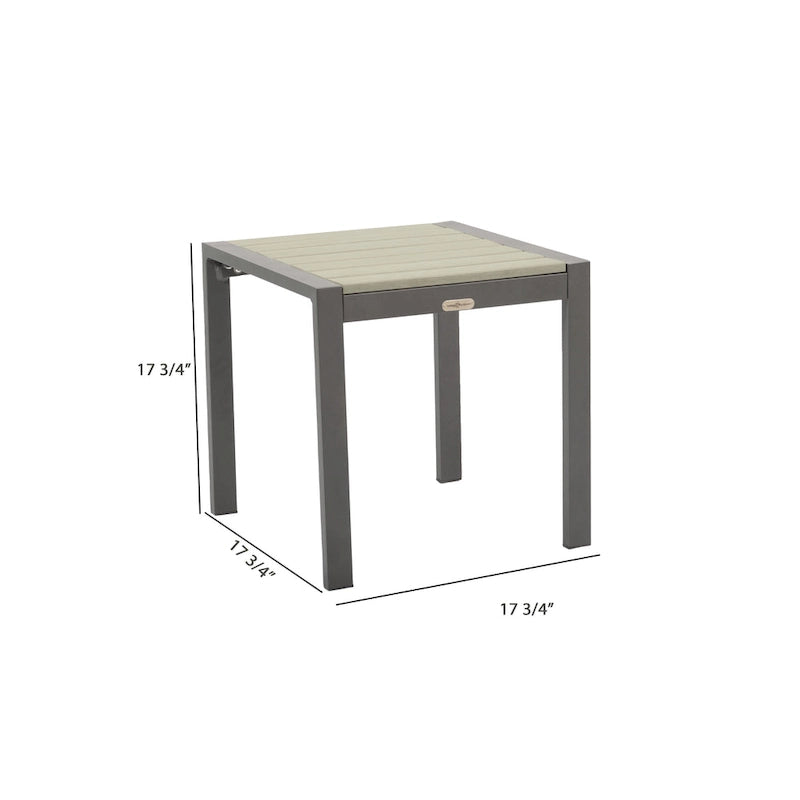Table d'appoint extérieure en aluminium Lakeview - 17,75 x 17,75 x 17,75
