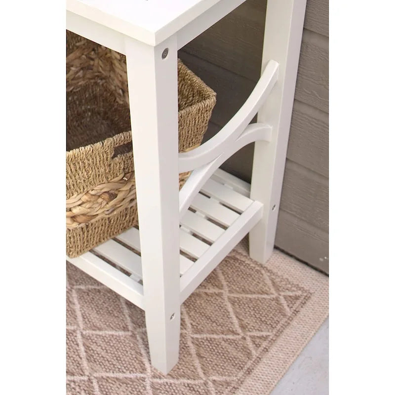 Console de bar de patio extérieur en bois Bridgeport - Blanc cassé