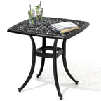 Table d'appoint d'extérieur Pellebant en fonte d'aluminium avec trou pour parasol - 53,3 cm de long * 53,3 cm de large * 53,1 cm de haut