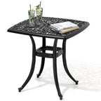 Table d'appoint d'extérieur Pellebant en fonte d'aluminium avec trou pour parasol - 53,3 cm de long * 53,3 cm de large * 53,1 cm de haut
