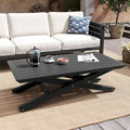 Pellebant Outdoor Adjustable Height Dining Table Multifunction Coffee Tea Table - 14.6/ 23.4(H) x 24 (W) x 44 (L)