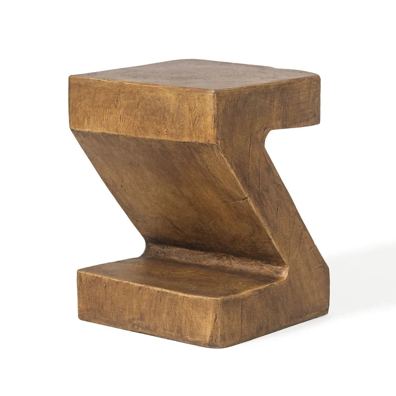 Table d'appoint Adeco Modern Z en béton pour l'intérieur et l'extérieur - Naturel