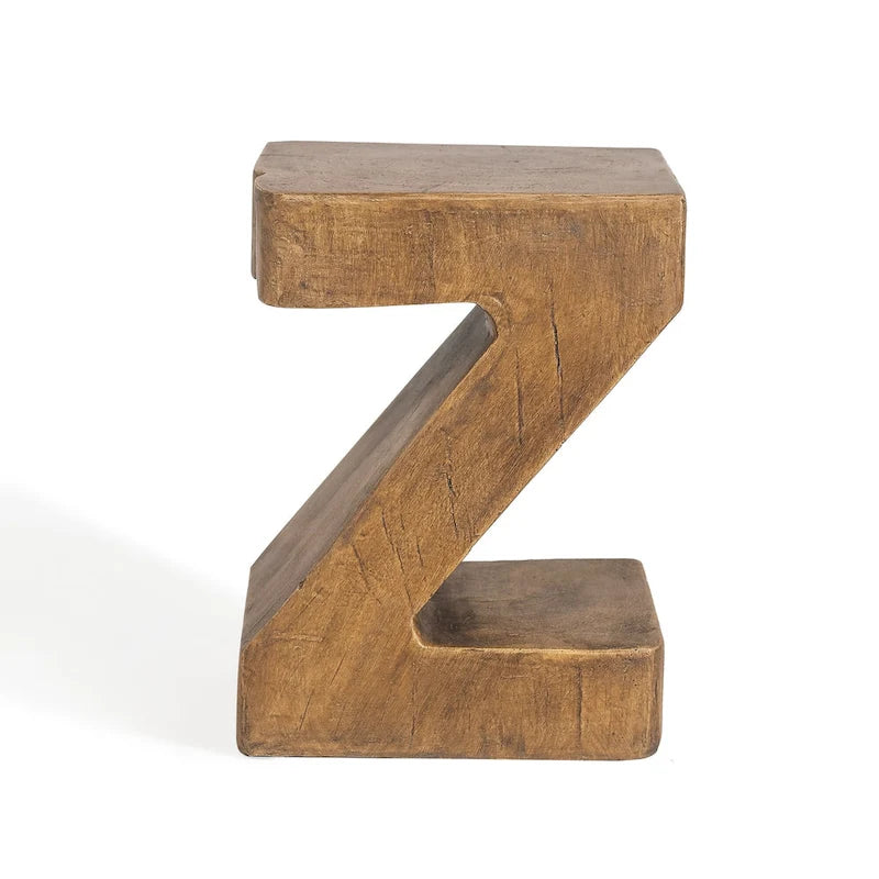 Table d'appoint Adeco Modern Z en béton pour l'intérieur et l'extérieur - Naturel