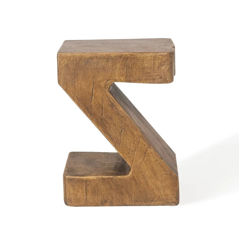 Table d'appoint Adeco Modern Z en béton pour l'intérieur et l'extérieur - Naturel
