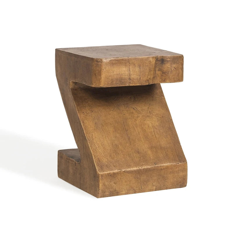 Table d'appoint Adeco Modern Z en béton pour l'intérieur et l'extérieur - Naturel