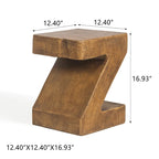 Table d'appoint Adeco Modern Z en béton pour l'intérieur et l'extérieur - Naturel