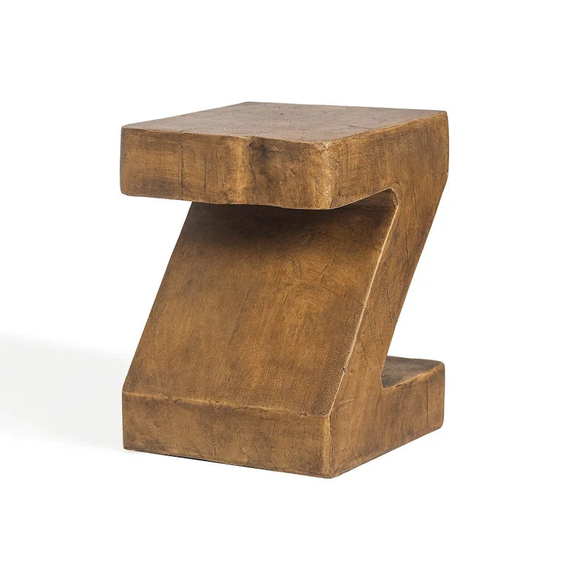 Table d'appoint Adeco Modern Z en béton pour l'intérieur et l'extérieur - Naturel