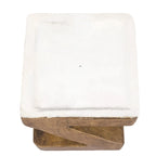 Table d'appoint Adeco Modern Z en béton pour l'intérieur et l'extérieur - Naturel