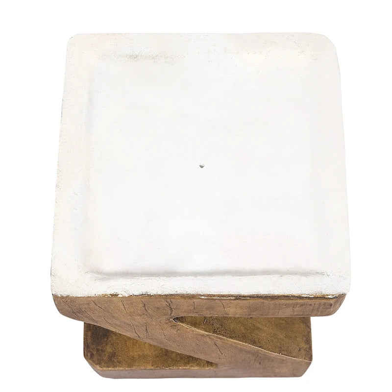 Table d'appoint Adeco Modern Z en béton pour l'intérieur et l'extérieur - Naturel
