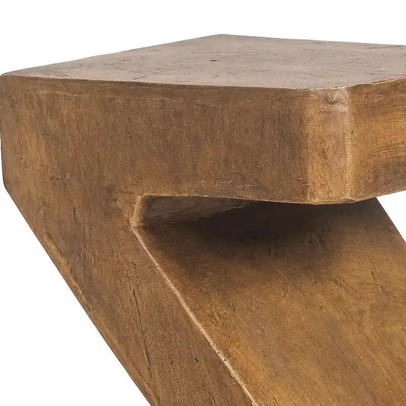 Table d'appoint Adeco Modern Z en béton pour l'intérieur et l'extérieur - Naturel