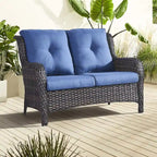 Gymojoy Outdoor High-back Wicker Loveseat Sofa For Home Garden