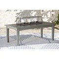 Signature Design by Ashley Visola Gray Rectangular Outdoor Poly All Weather Cocktail Table - 48W x 24D x 18H