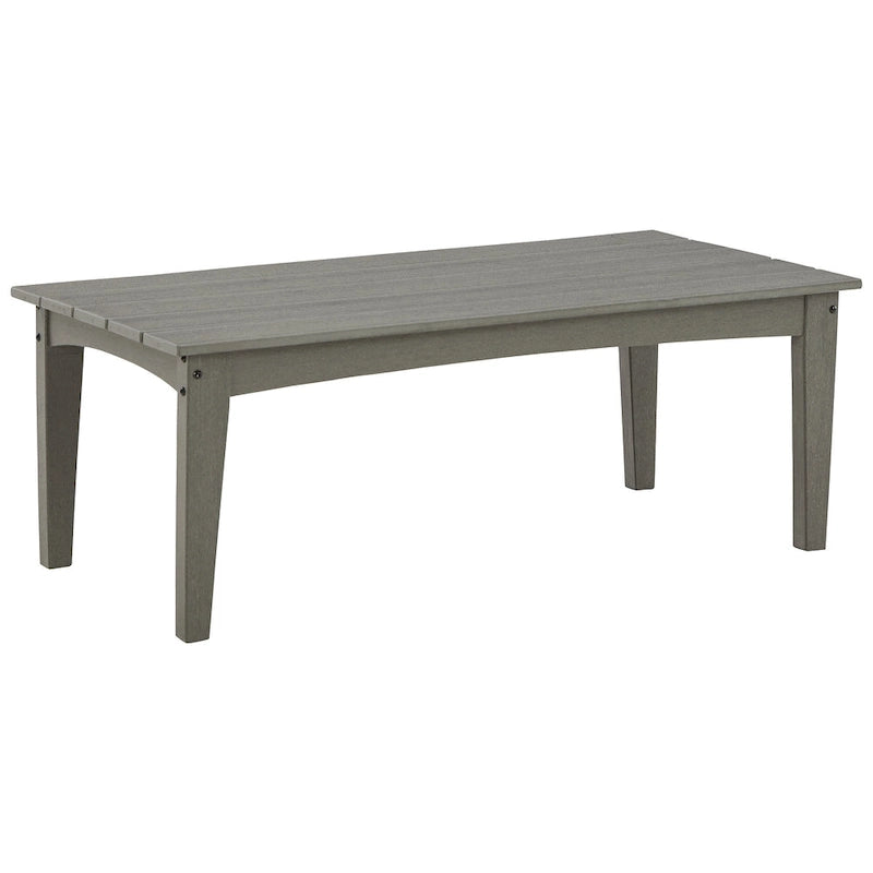 Table basse d'extérieur rectangulaire Signature Design by Ashley Visola Gray en poly toutes saisons - 48 larg. x 24 prof. x 18 haut.