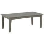 Table basse d'extérieur rectangulaire Signature Design by Ashley Visola Gray en poly toutes saisons - 48 larg. x 24 prof. x 18 haut.