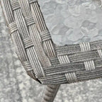 HOOOWOOO Table d'appoint d'extérieur en rotin gris pour patio