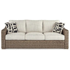 Ensemble de conversation d'extérieur 4 pièces Signature Design by Ashley Beachcroft marron/beige – 82,25 L x 37,75 P x 34,63 H