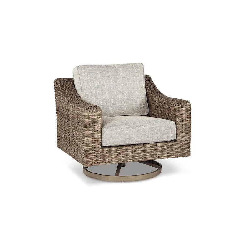Ensemble de conversation d'extérieur 4 pièces Signature Design by Ashley Beachcroft marron/beige – 82,25 L x 37,75 P x 34,63 H