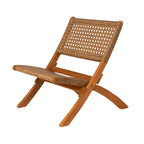 Chaise pliante Sava pour l'intérieur et l'extérieur en osier beige