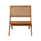 Chaise pliante Sava pour l'intérieur et l'extérieur en osier beige