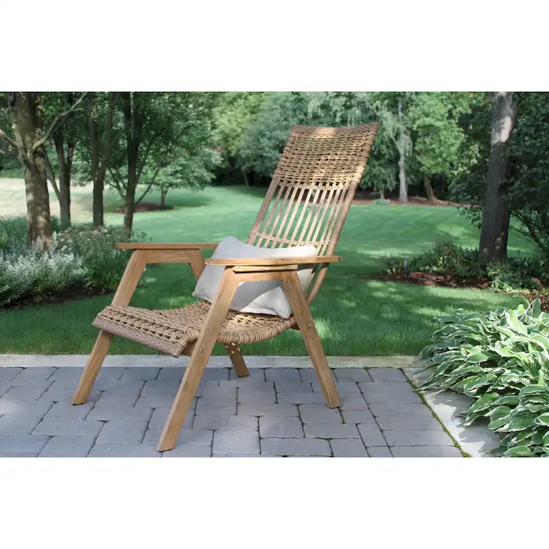 2 pc. Samera Teak & Bohemian Basket Loungers