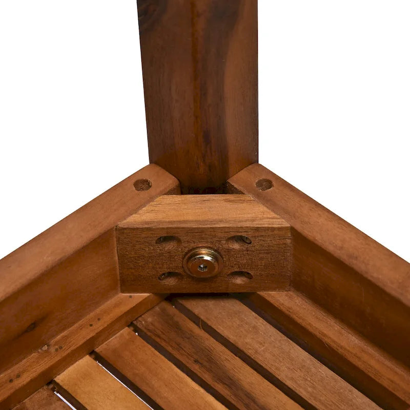 Outsunny Ensemble de 3 Tables Gigognes d'Extérieur avec Structure en Bois d'Acacia et Design Polyvalent