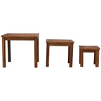 Outsunny Ensemble de 3 Tables Gigognes d'Extérieur avec Structure en Bois d'Acacia et Design Polyvalent