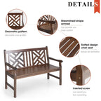 MAISON ARTS Banc en bois d'extérieur avec accoudoirs et dossier pour jardin, terrasse, pelouse, balcon, cour, porche