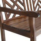 MAISON ARTS Banc en bois d'extérieur avec accoudoirs et dossier pour jardin, terrasse, pelouse, balcon, cour, porche