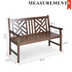 MAISON ARTS Banc en bois d'extérieur avec accoudoirs et dossier pour jardin, terrasse, pelouse, balcon, cour, porche