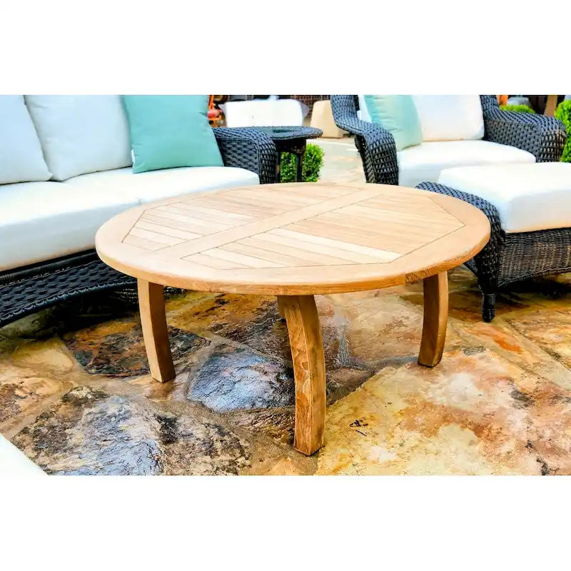 Table basse ronde d'extérieur en teck Jakarta