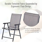 Chaises de patio pliantes grises Podena (lot de 2) par Havenside Home