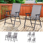 Chaises de patio pliantes grises Podena (lot de 2) par Havenside Home
