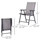 Chaises de patio pliantes grises Podena (lot de 2) par Havenside Home