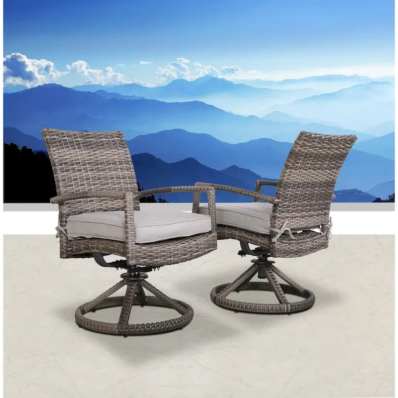LSI Swivel Rocker Chairs 2 Piece Set With Cushions