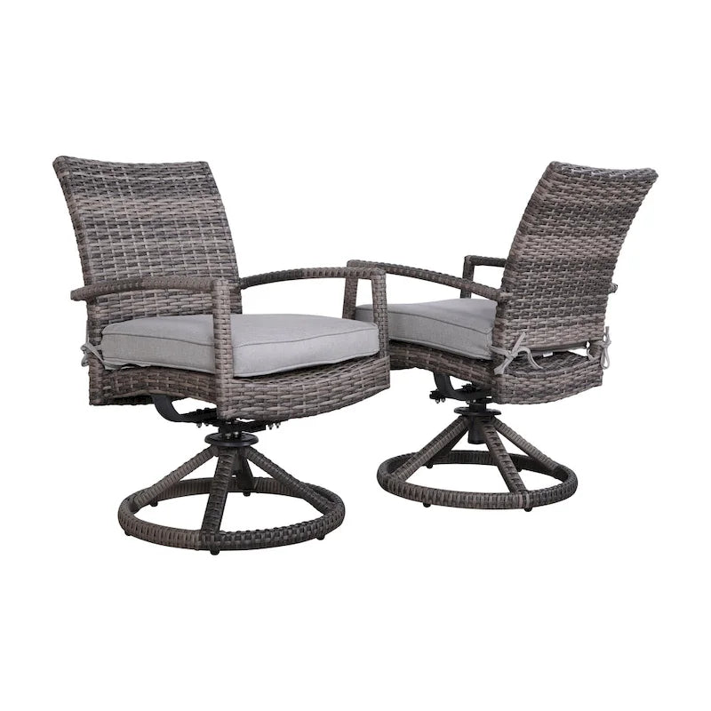 Ensemble de 2 chaises pivotantes et berçantes LSI avec coussins