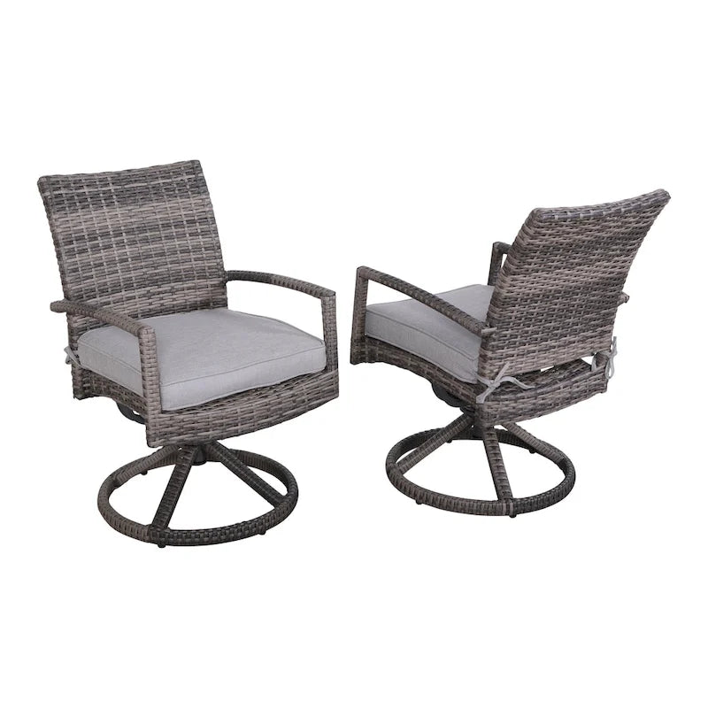Ensemble de 2 chaises pivotantes et berçantes LSI avec coussins