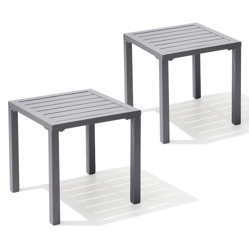 Table d'appoint d'extérieur carrée Pellebant en aluminium - 15,67 L x 15,67 l x 15,83 H
