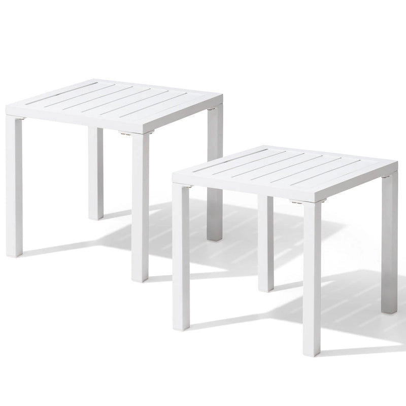 Table d'appoint d'extérieur carrée Pellebant en aluminium - 15,67 L x 15,67 l x 15,83 H