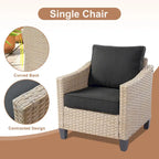 HOOOWOOO Ensemble de mobilier d'extérieur en rotin osier 9 pièces avec fauteuils à bascule pivotants