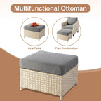 HOOOWOOO Ensemble de mobilier d'extérieur en rotin osier 9 pièces avec fauteuils à bascule pivotants