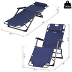 Bain de soleil de terrasse 2-en-1 Outsunny avec oreiller, transat de jardin pliant inclinable à 120/180°, en tissu Oxford