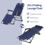 Bain de soleil de terrasse 2-en-1 Outsunny avec oreiller, transat de jardin pliant inclinable à 120/180°, en tissu Oxford