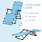 Bain de soleil de terrasse 2-en-1 Outsunny avec oreiller, transat de jardin pliant inclinable à 120/180°, en tissu Oxford
