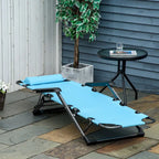 Bain de soleil de terrasse 2-en-1 Outsunny avec oreiller, transat de jardin pliant inclinable à 120/180°, en tissu Oxford