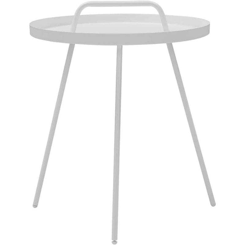 Table basse d'extérieur avec poignée, table d'appoint d'extérieur portable résistante aux intempéries Millie 17 pouces, table d'appoint ronde en acier