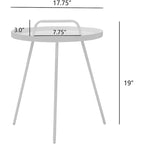 Table basse d'extérieur avec poignée, table d'appoint d'extérieur portable résistante aux intempéries Millie 17 pouces, table d'appoint ronde en acier