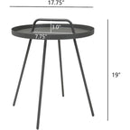 Table basse d'extérieur avec poignée, table d'appoint d'extérieur portable résistante aux intempéries Millie 17 pouces, table d'appoint ronde en acier