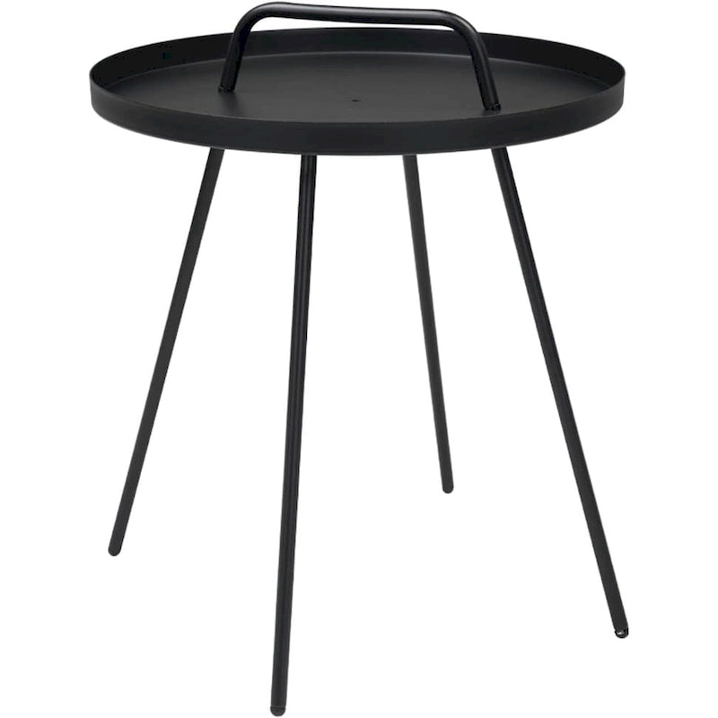 Table basse d'extérieur avec poignée, table d'appoint d'extérieur portable résistante aux intempéries Millie 17 pouces, table d'appoint ronde en acier