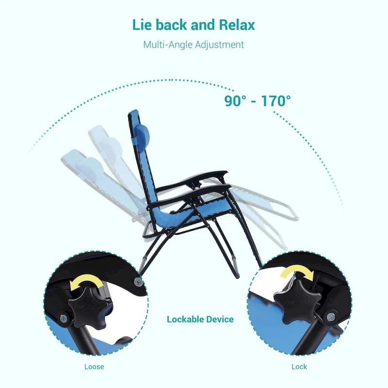 Chaise longue inclinable pliante Bonosuki Patio Zero Gravity