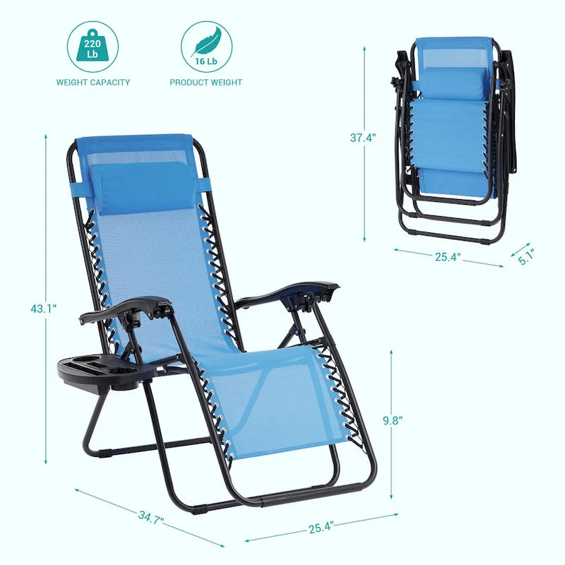 Chaise longue inclinable pliante Bonosuki Patio Zero Gravity